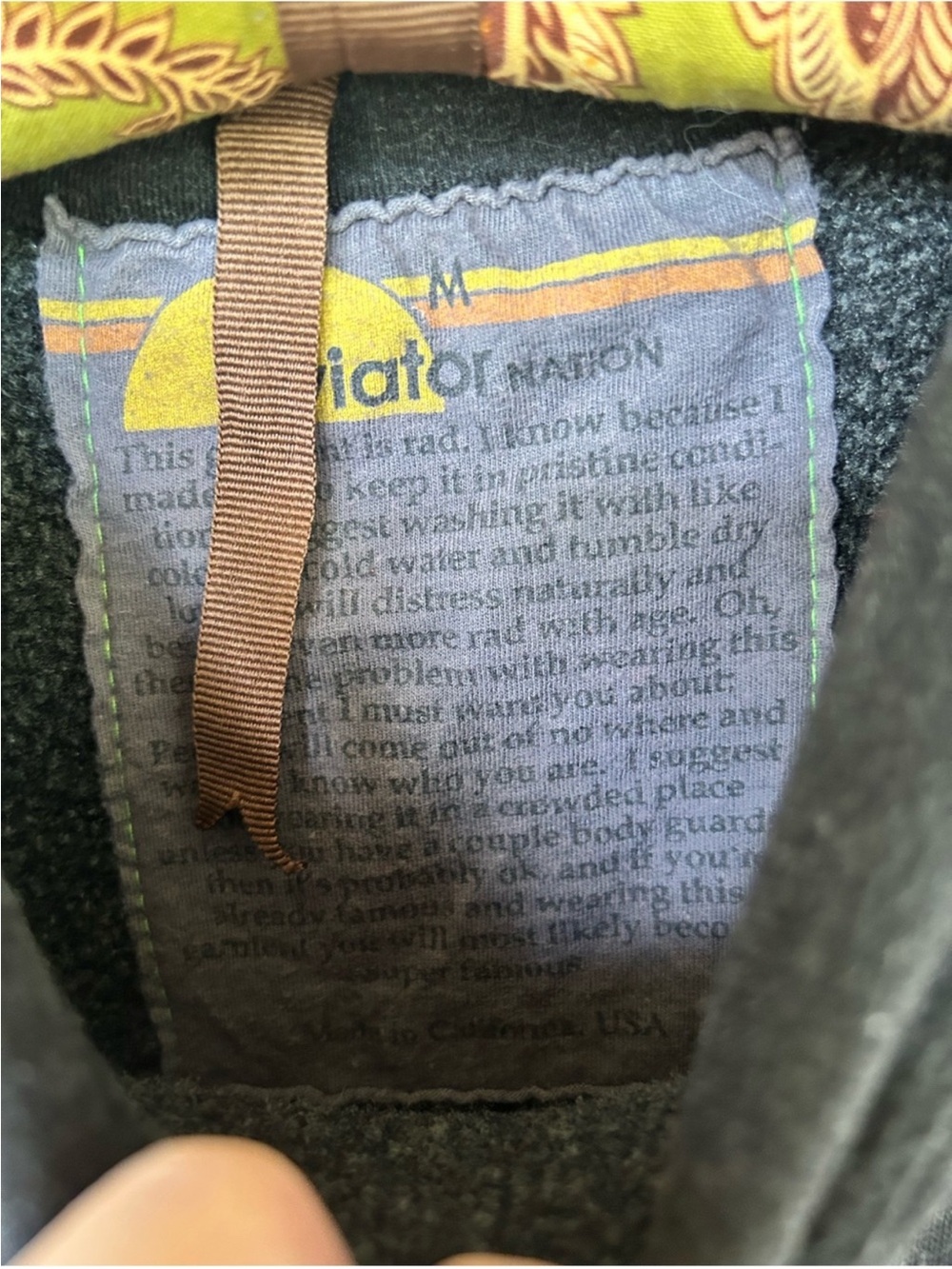 Aviator Nation gray rainbow striped side pockets crewneck Size Medium - Picture 5 of 8